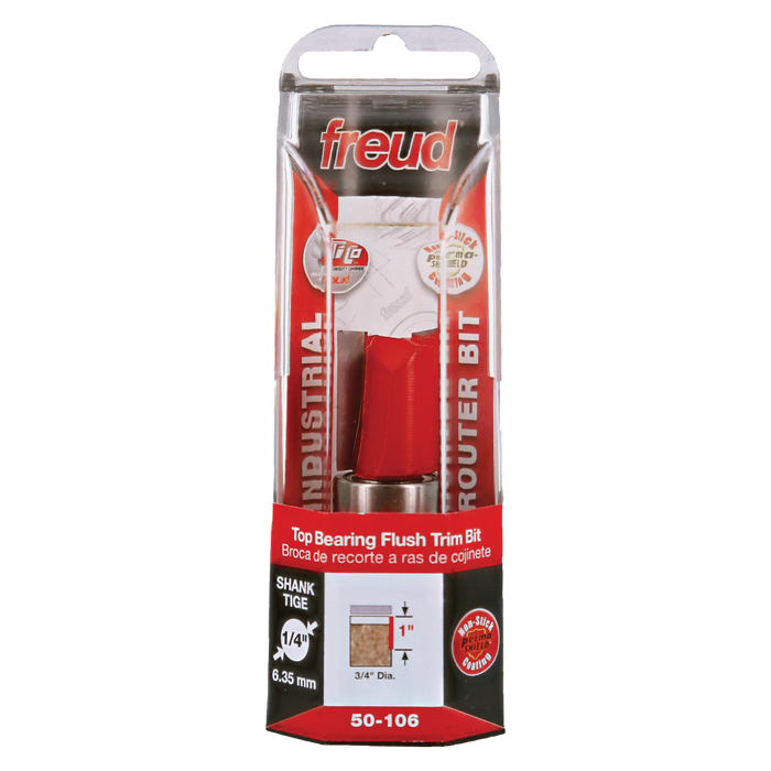 Freud 50-106 3/4" (Dia.) Top Bearing Flush Trim Bit - Package image