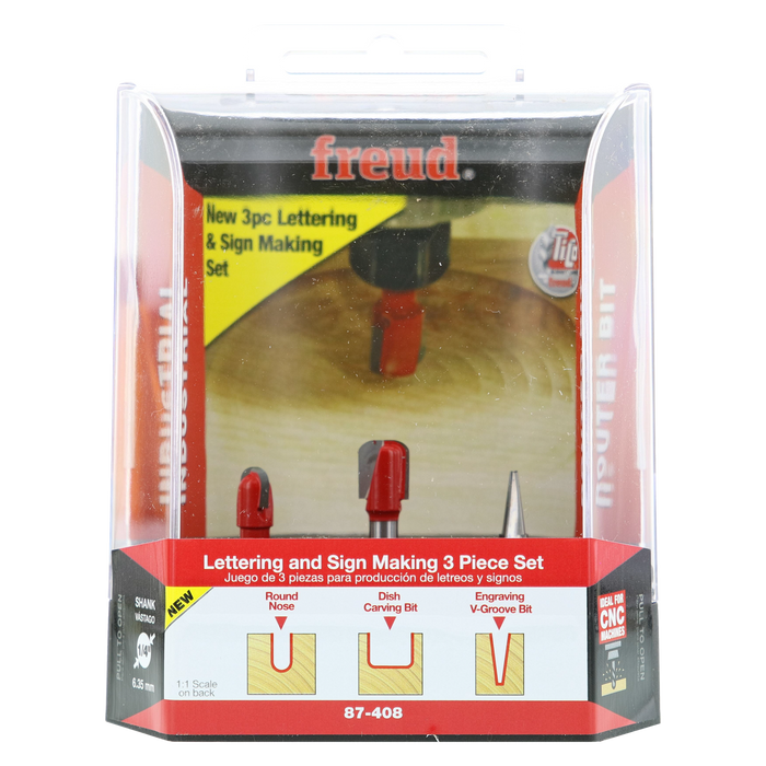 Freud 87-408 3-PieceCNC Lettering & Sign Making Set - Package image
