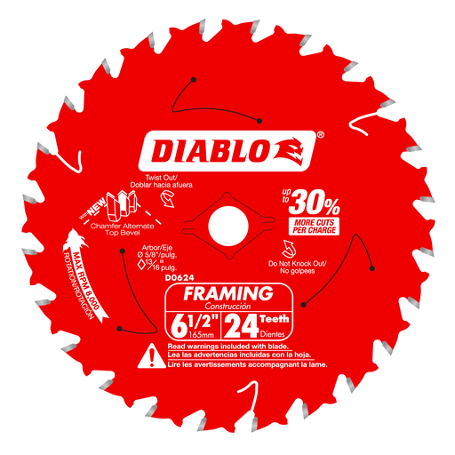 Diablo D0624X 6-1/2" 24-Tooth Framing Saw Blade - Main image