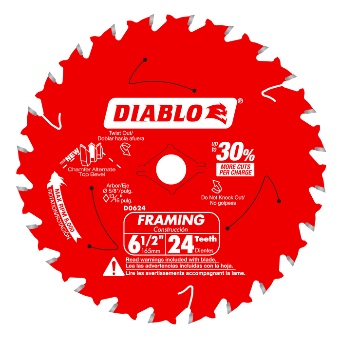 Diablo D0624X 6-1/2" 24-Tooth Framing Saw Blade - Main image