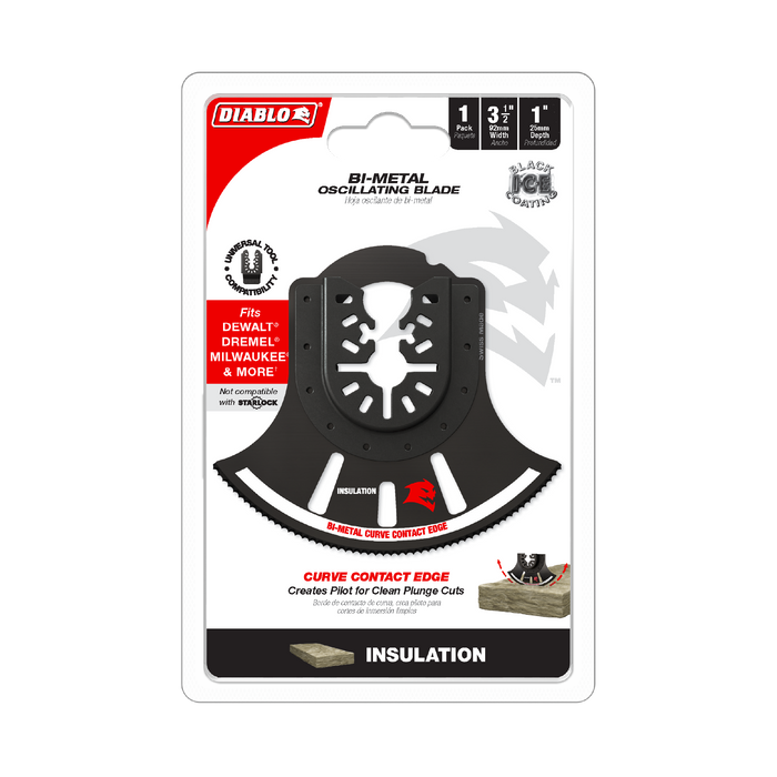 Diablo DOU350RI 3-1/2" Universal Fit Bi-Metal Oscillating Blade for Insulation - Package image