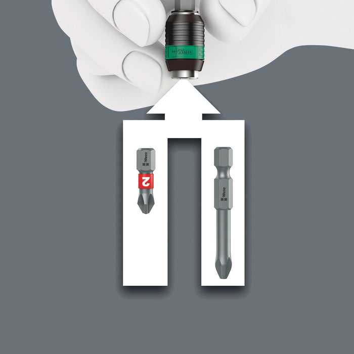 Wera 826 T Kraftform Turbo bitholding handle with Rapidaptor quick-release chuck, 1/4" x 146 mm 05057480001, view 10