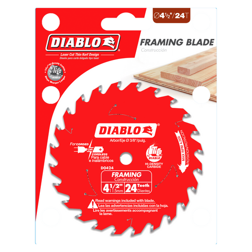Diablo D0424X 4-1/2" x 24-Teeth Framing Saw Blade for Wood - Package image