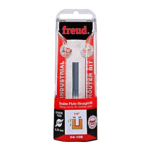 Freud 04-108 1/4" (Dia.) Double Flute Straight Bit - Package image