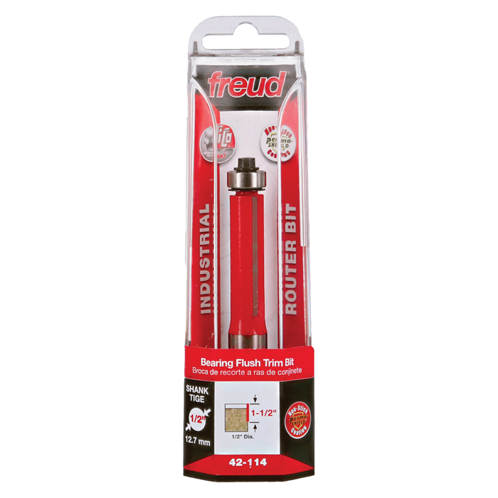 Freud 42-114 1/2" (Dia.) Bearing Flush Trim Bit - Package image
