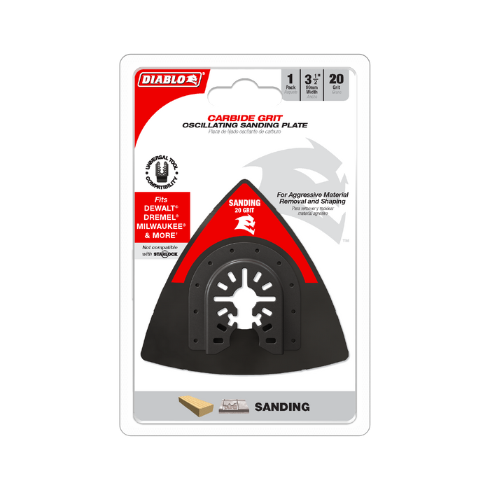 Diablo DOU20CGSP 3-1/2" 20-Grit Universal Fit Oscillating Sanding Plate - Package image