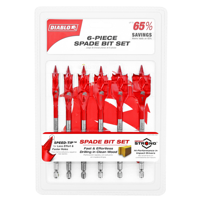 Diablo DSP2920-S6 6-Piece Spade Bit Set for Wood - Package image