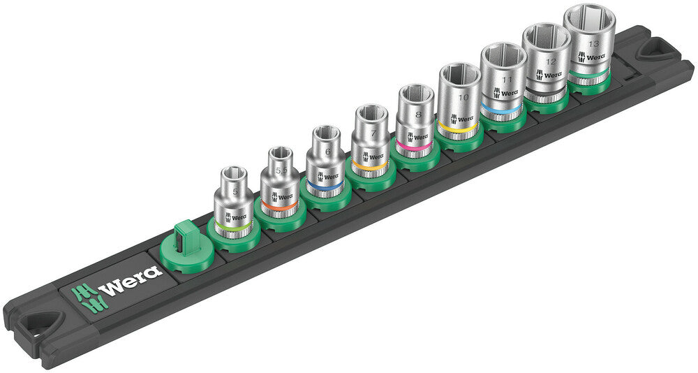 Magnetic socket rail A 4 Zyklop socket set, 1/4" drive