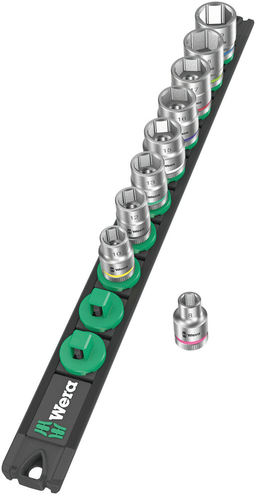 Wera Magnetic socket rail B 4 Zyklop socket set, 3/8" drive, 9 pieces 05005430001, view 2