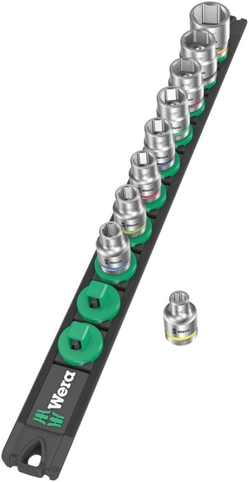 Wera Magnetic socket rail B Imperial 1 Zyklop socket set 3/8" drive, imperial, 9 pieces 05005450001, view 2