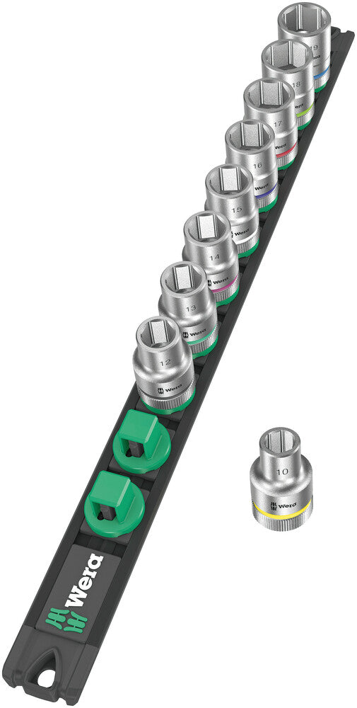 Wera Magnetic socket rail C 4 Zyklop socket set, 1/2" drive, 9 pieces 05005460001, view 2