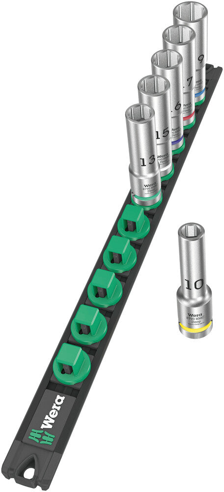 Wera Magnetic socket rail C Deep 1 socket set, 1/2" drive, 6 pieces 05005470001, view 2