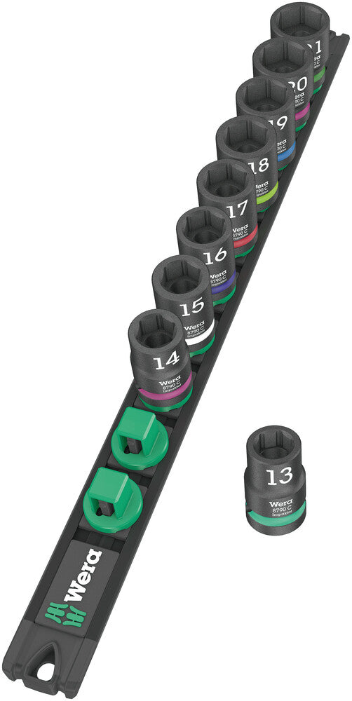 Wera Magnetic socket rail C Impaktor 1 socket set, 1/2" drive, 9 pieces 05005490001, view 2
