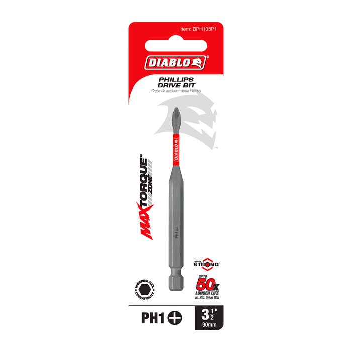 Diablo DPH235P1 3-1/2" #2 Phillips Drive Bit - Package image