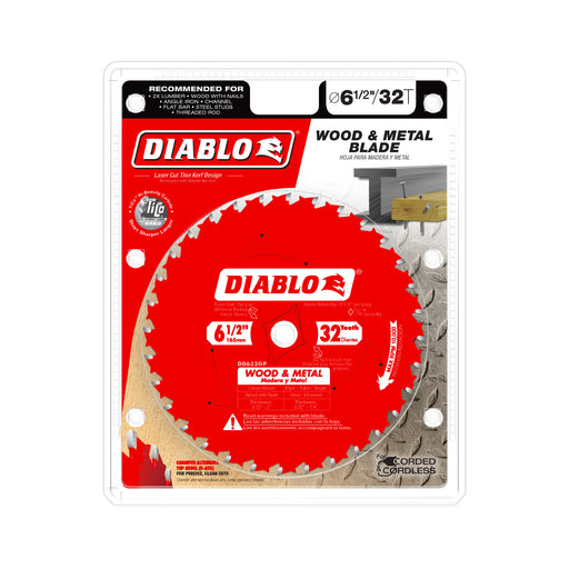 Diablo D0632GPA 6-1/2" x 32-Teeth Carbide Saw Blade for Wood and Metal - Package image