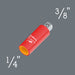 Wera 781 A/B VDE connector, insulated, 1/4", 781 A/B VDE x 3/8 x 56 mm x 1/4" 05024690001, view 2