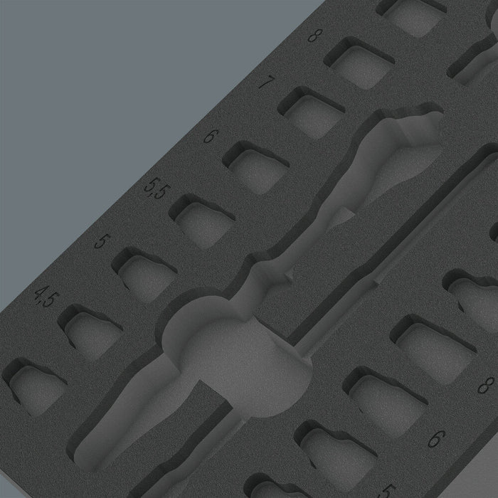 Wera 9820 Foam insert 8000 A Zyklop 1/4" ratchet set 1, empty, 172 x 30 x 392 mm 05137320001, view 3