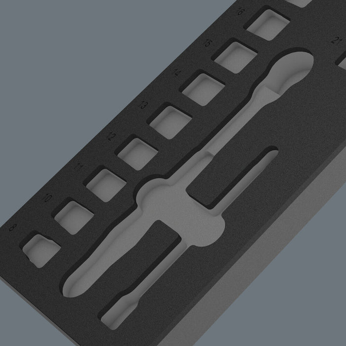 Wera 9824 Foam insert 8010 B Zyklop Comfort ratchet set 1, 3/8", empty, 172 x 30 x 392 mm 05137324001, view 3