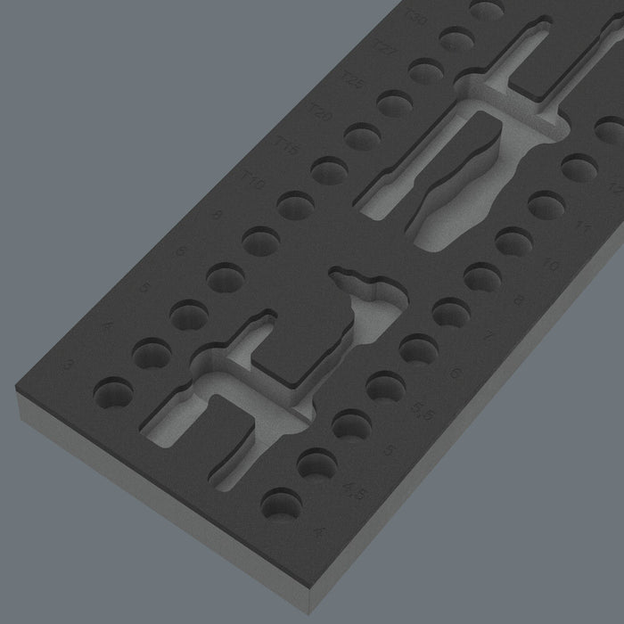 Wera 9827 Foam insert 8007 A VDE Zyklop VDE ratchet set 1, 1/4", without tools, 172 x 30 x 392 mm 05137316001, view 3