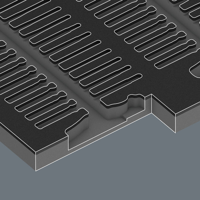 Wera 9851 Foam insert Kraftform Kompakt VDE set 1, empty, 344 x 30 x 392 mm 05137351001, view 2