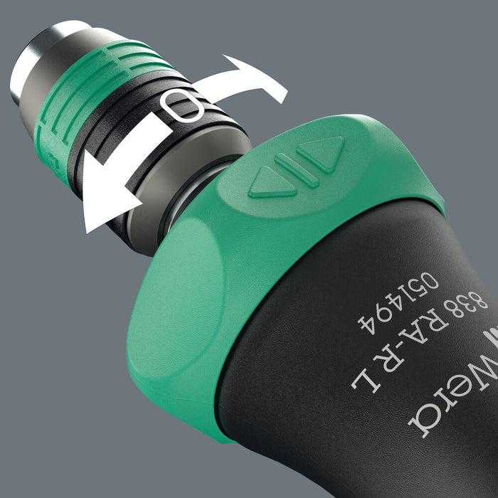 Wera 838 RA-R L Bitholding screwdriver with ratchet functionality, 1/4", 1/4" x 140 mm 05051494001, view 3