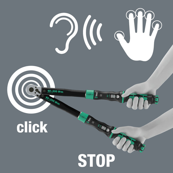 Wera Click-Torque Lock C 3 Torque wrench, adjustable, reversible ratchet, Torque Lock function, 40-200 Nm, 1/2" x 40-200 Nm 05075692001, view 8