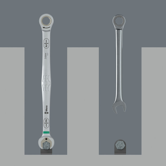 Wera 6007 Joker Ratcheting combination spanner SB, long design, imperial, 11/16" x 334 mm 05020367001, view 2