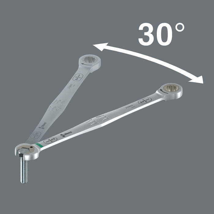 Wera 6007 Joker Ratcheting combination spanner SB, long design, imperial, 11/16" x 334 mm 05020367001, view 6