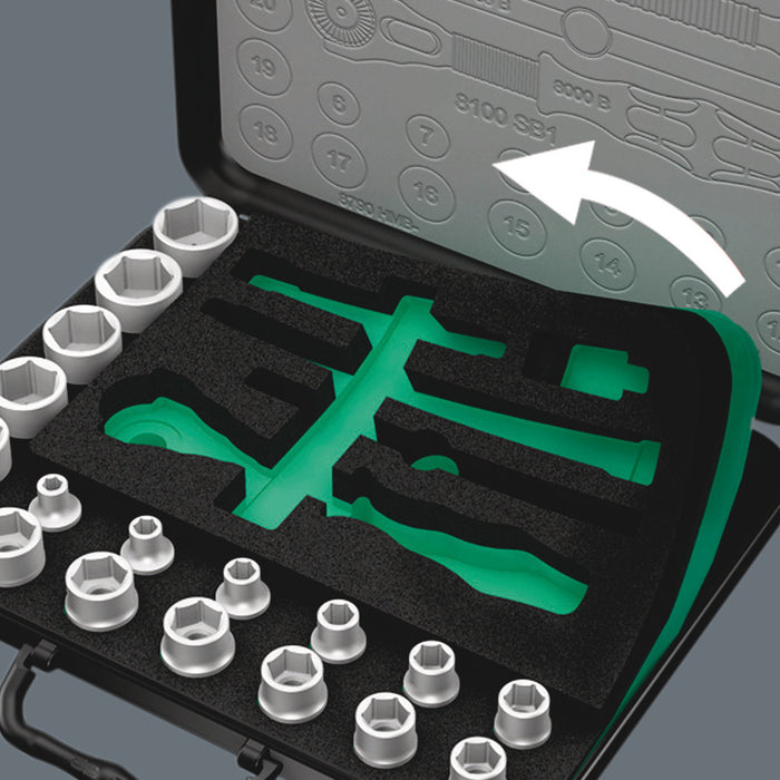 Wera 8100 SA 2 Zyklop Speed Ratchet Set, 1/4" drive, metric, 42 pieces 05003533001, view 9