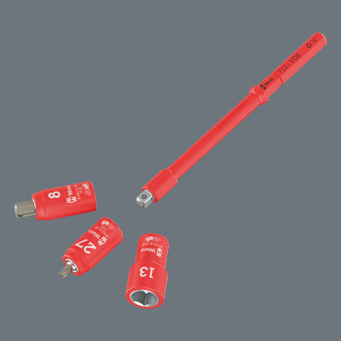 Wera Kraftform Kompakt A VDE 712 i SB Adapter blade, insulated, for 1/4" sockets, 1/4" x 154 mm 05073702001, view 4