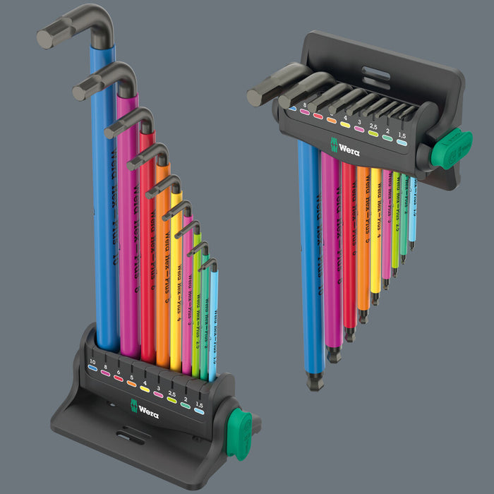 Wera 950/9 Hex-Plus Multicolour 3 L-key set, metric, BlackLaser, 10 pieces 05133165001, view 8