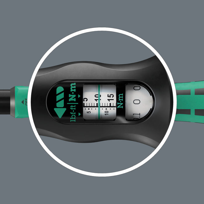 Wera Click-Torque Lock A 5 Torque wrench, adjustable, Torque Lock function, reversible ratchet, clockwise torque operation, 2.5-25 Nm, 1/4" x 2.5-25 Nm 05075690001, view 5
