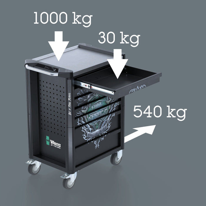 Wera 9706 Tool Rebel roller cabinet Stainless 2 05150136001, view 8