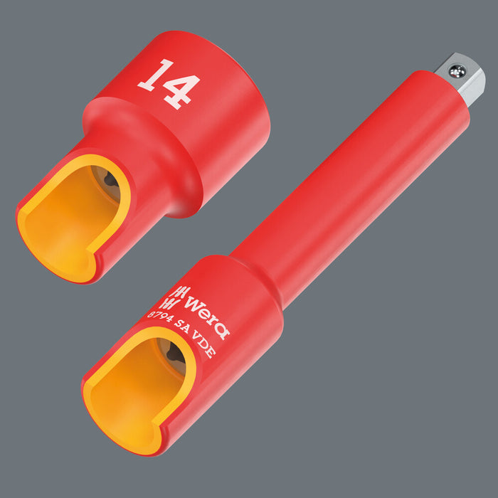 Wera 8790 A VDE Zyklop Socket, insulated, with 1/4" drive, 14 x 41 mm 05005940001, view 4