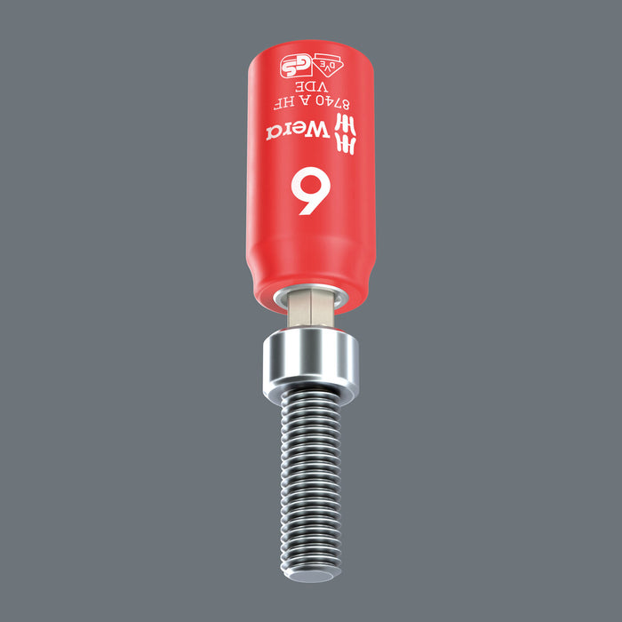 Wera 8740 A VDE HF Zyklop Bit socket, insulated, with 1/4" drive, with holding function for hexagonal socket screws, 5 x 45 mm 05005902001, view 3