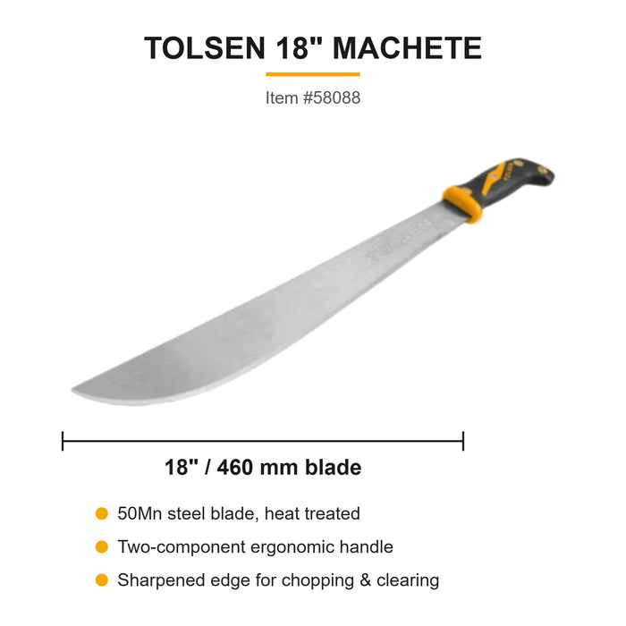 Tolsen 58088 Machete 18 in / 460 mm blade specifications