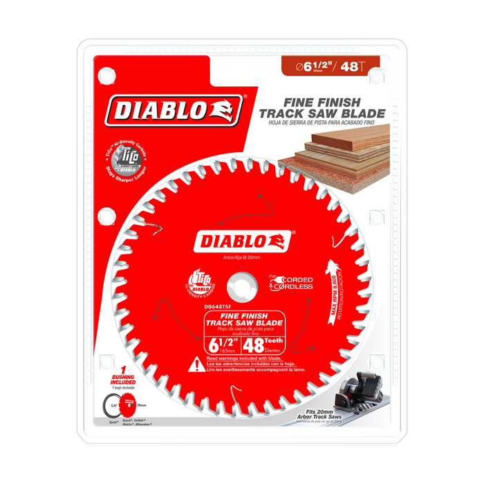 Diablo D0648TSF Diablo 6-1/2" x 48-Teeth Track Saw Blade for Fine Finish and Plywood - Package image