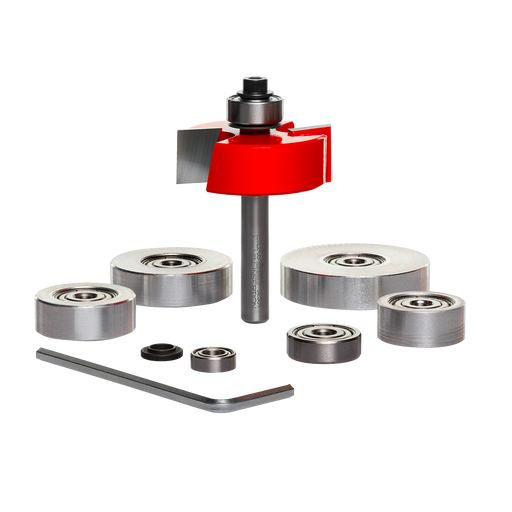 Freud 32-504 flush, 1/8",1/4",5/16",3/8",7/16",1/2" Depth Rabbeting Bit with Bearings - Main image