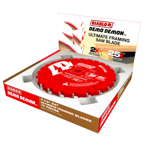 Diablo D0724DA 7-1/4" 24-Teeth Demo Demon™ Ultimate Framing Saw Blade for Wood - Package image