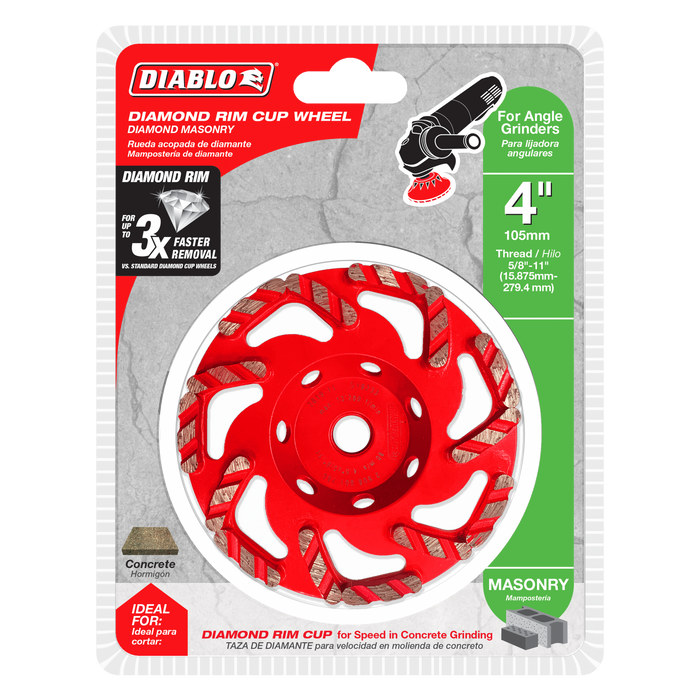 Diablo DMACW0400 4" Diamond Rim Cup Wheel for Masonry - Package image