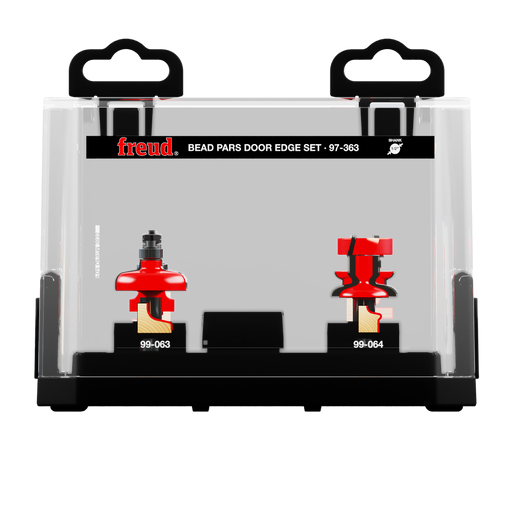 Freud 97-363 3 Piece Premier Adjustable Bead Door Edge Router Bit Set - Package image