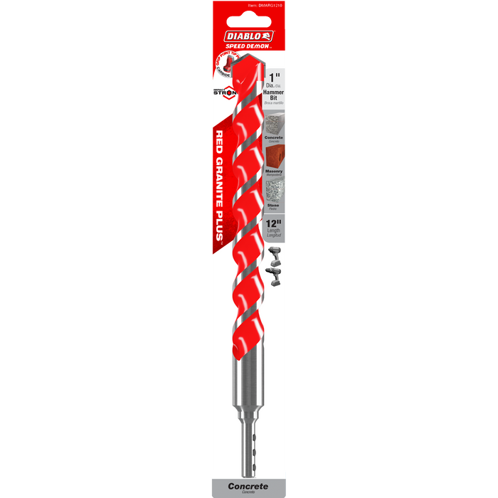 Diablo DMARG1210 1" x 10" x 12" SPEEDemon™ Red Granite PLUS™ Carbide-Tipped Hammer Drill Bit - Package image