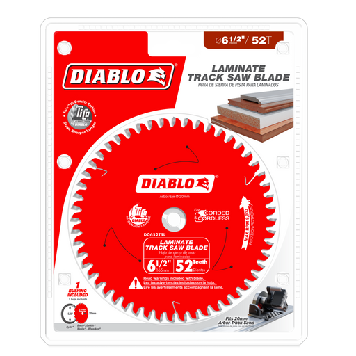 Diablo D0652TSL Diablo 6-1/2" 52-Teeth Track Saw Blade for Laminate - Package image