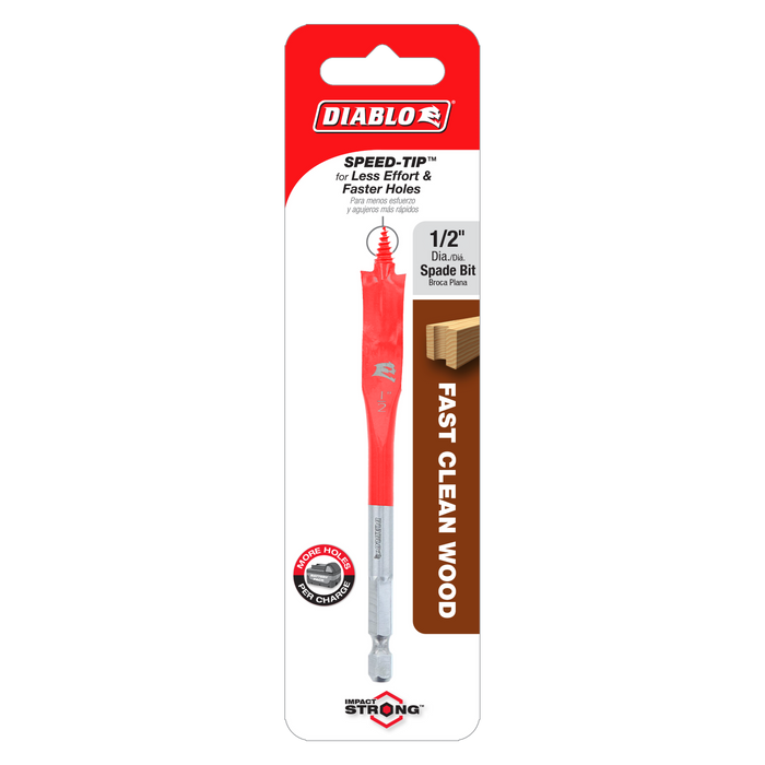 Diablo DSP1020 1/2" x 4" Spade Bit for Wood - Package image