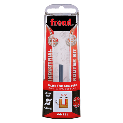Freud 04-111 7/32" (Dia.) Double Flute Straight Bit - Package image