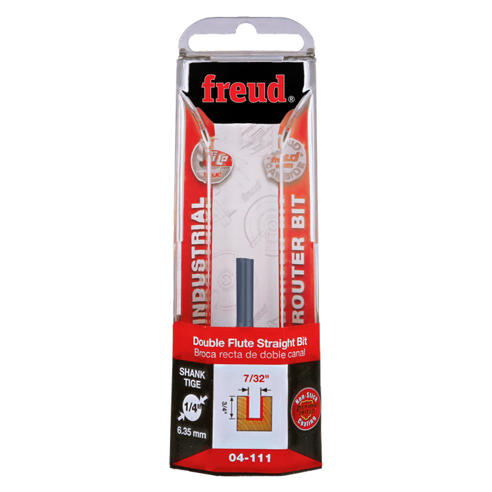 Freud 04-111 7/32" (Dia.) Double Flute Straight Bit - Package image