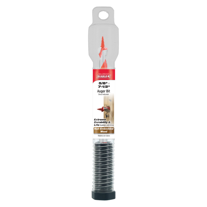 Diablo DAG1070 5/8" x 7-1/2" Auger Bit for Wood & Nail-Embedded Wood - Package image