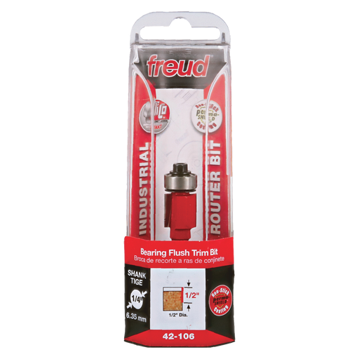 Freud 42-106 1/2" (Dia.) Bearing Flush Trim Bit - Package image