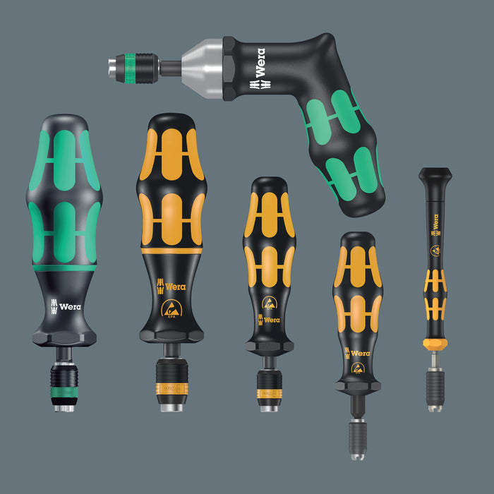 Wera Series 7400 Imperial Kraftform torque screwdrivers with a customised factory pre-set measurement value, pistol handle, 7467 x 25-55 in. lbs. 05074721010, view 4