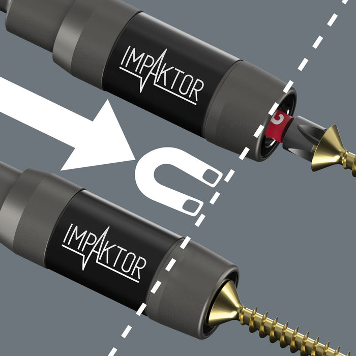 Wera 897/4 IMP R SB Impaktor holder with retaining ring and ring magnet, 1/4" x 75 mm 05073990001, view 3